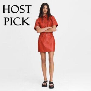 NWT Rag & Bone red leather mini dress, Size S